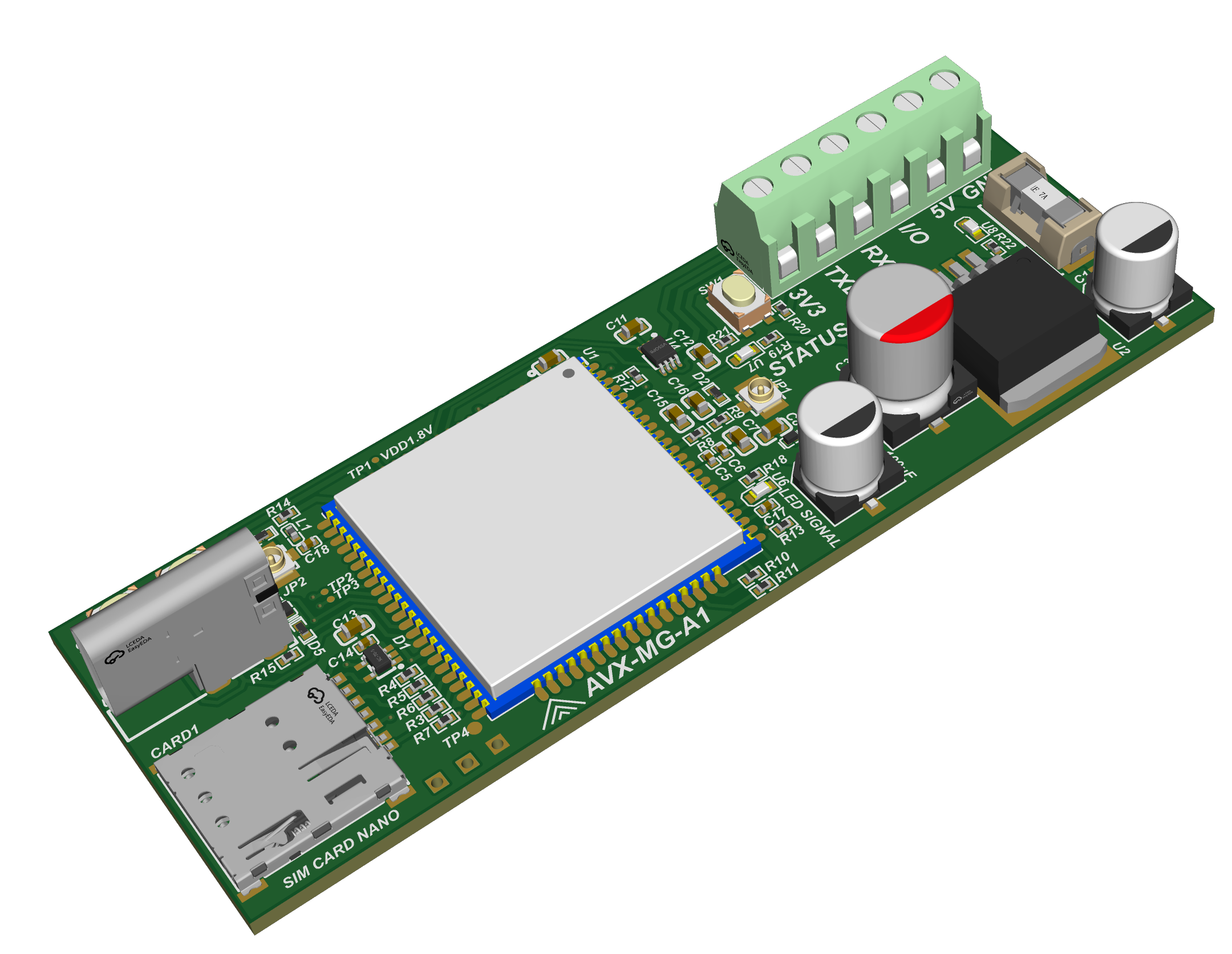 AVX-MG-A1 cellular add-on board